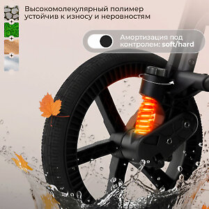 В серии 2025 года колеса выполнены из высокомолекулярного полимера