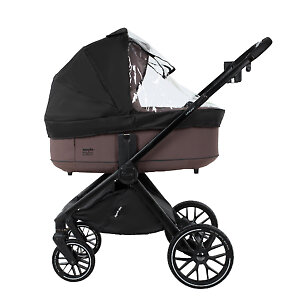 Коляска комплектуется универсальным дождевиком на люльку и сиденье