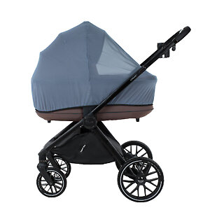 Коляска комплектуется универсальной антимоскитной сеткой на люльку и сиденье