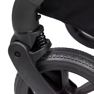 Передние колеса с пружинными амортизаторами и фиксатором прямого положения