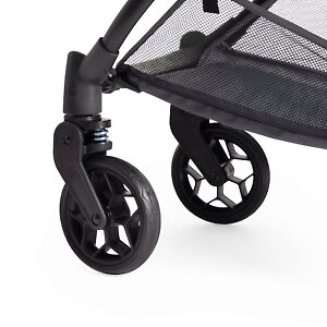 Передние колеса с амортизацией, но без фиксаторов в прямом положении